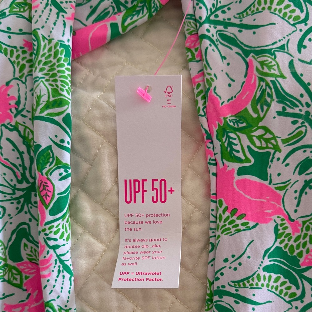 Lilly Pulitzer Long Sleeve Rashguard Top with Zipper-NWT - Picture 3 of 6